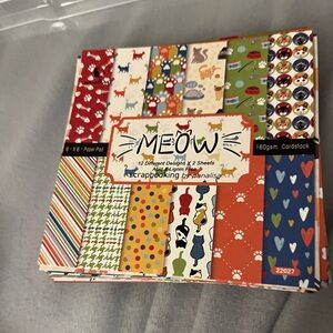 Meow Cat Card Stock 23 (6x6) cards. NWOT